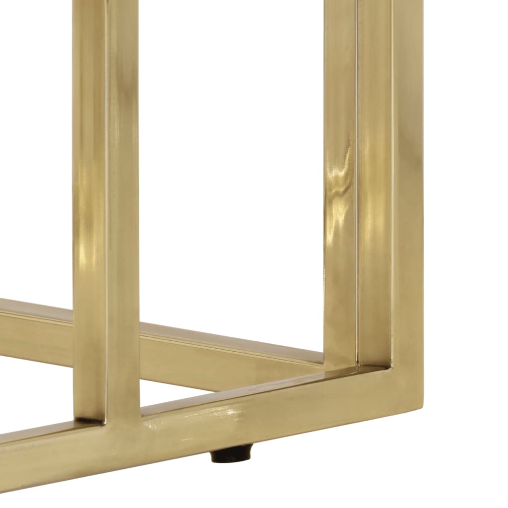 Console Table Gold Stainless Steel and Tempered Glass